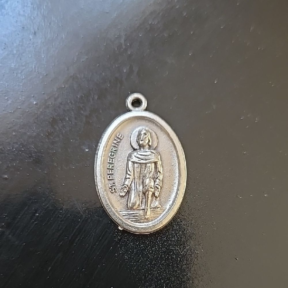 Silver Tone St. Peregrine Pendant 3 D Faith Charm Mediallion Jewelry Women Men